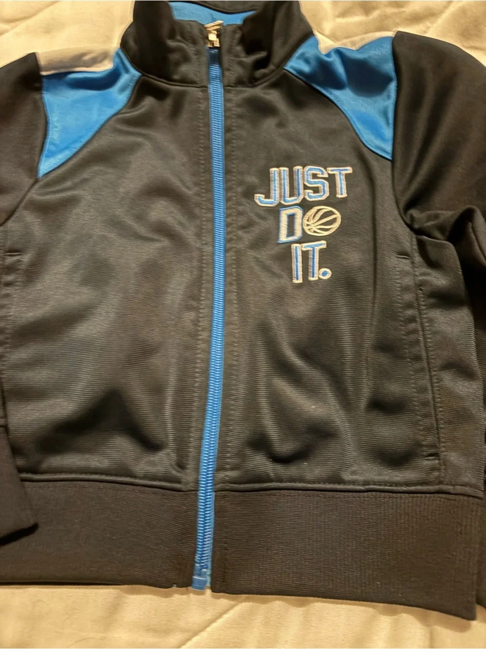 Nike Kids Black and Blue 'Just Do It' Track Jacket & Pants Set - Picture 4 of 7